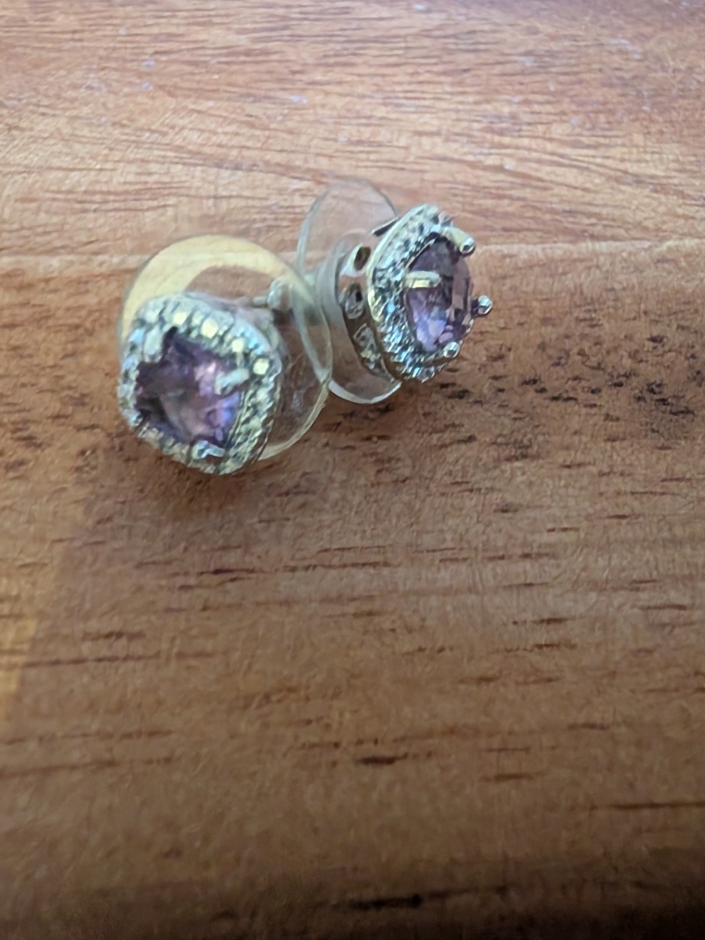 Sterling Silver Amethyst Halo Stud Earrings